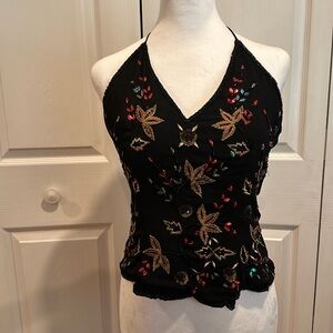 Halter top corset with sequins by wet seal